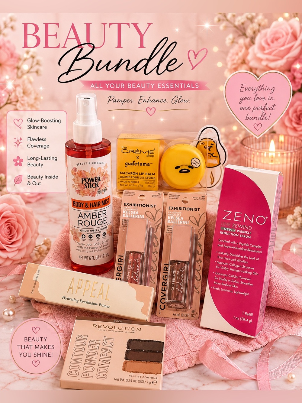 Beauty Bundle - Amber Rouge Body & Hair Mist with Pink Accents